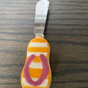 Flip flop Cheese Butter Spreading knife Decorative pottery  Butter Knife